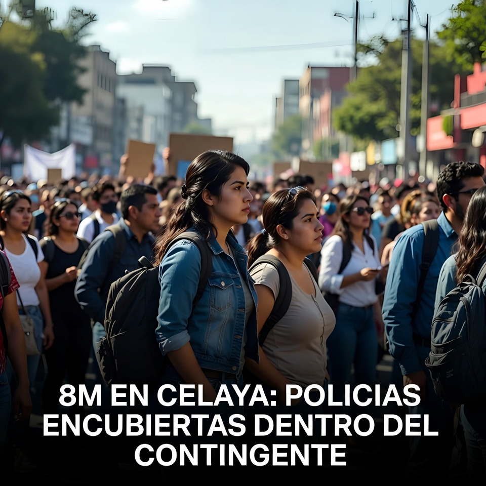 8M EN CELAYA: POLICIAS ENCUBIERTAS DENTRO DEL CONTINGENTE