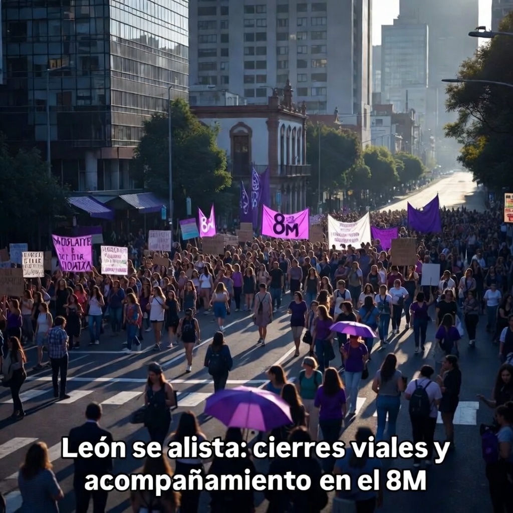 León se alista: cierres viales y acompañamiento en el 8M