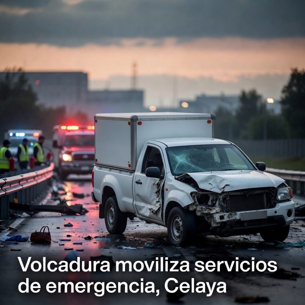 Volcadura moviliza servicios de emergencia