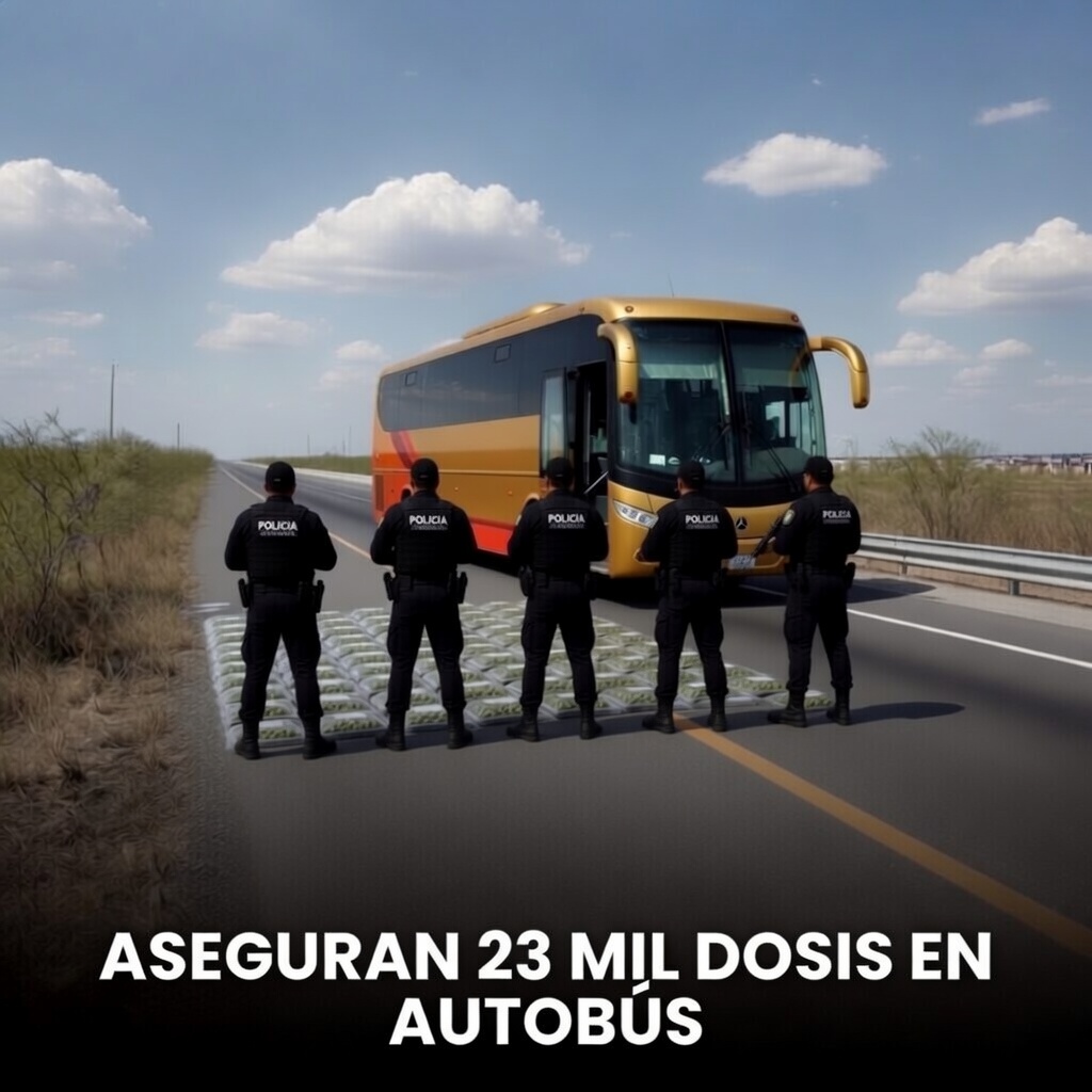Aseguran 23 mil dosis en autobús