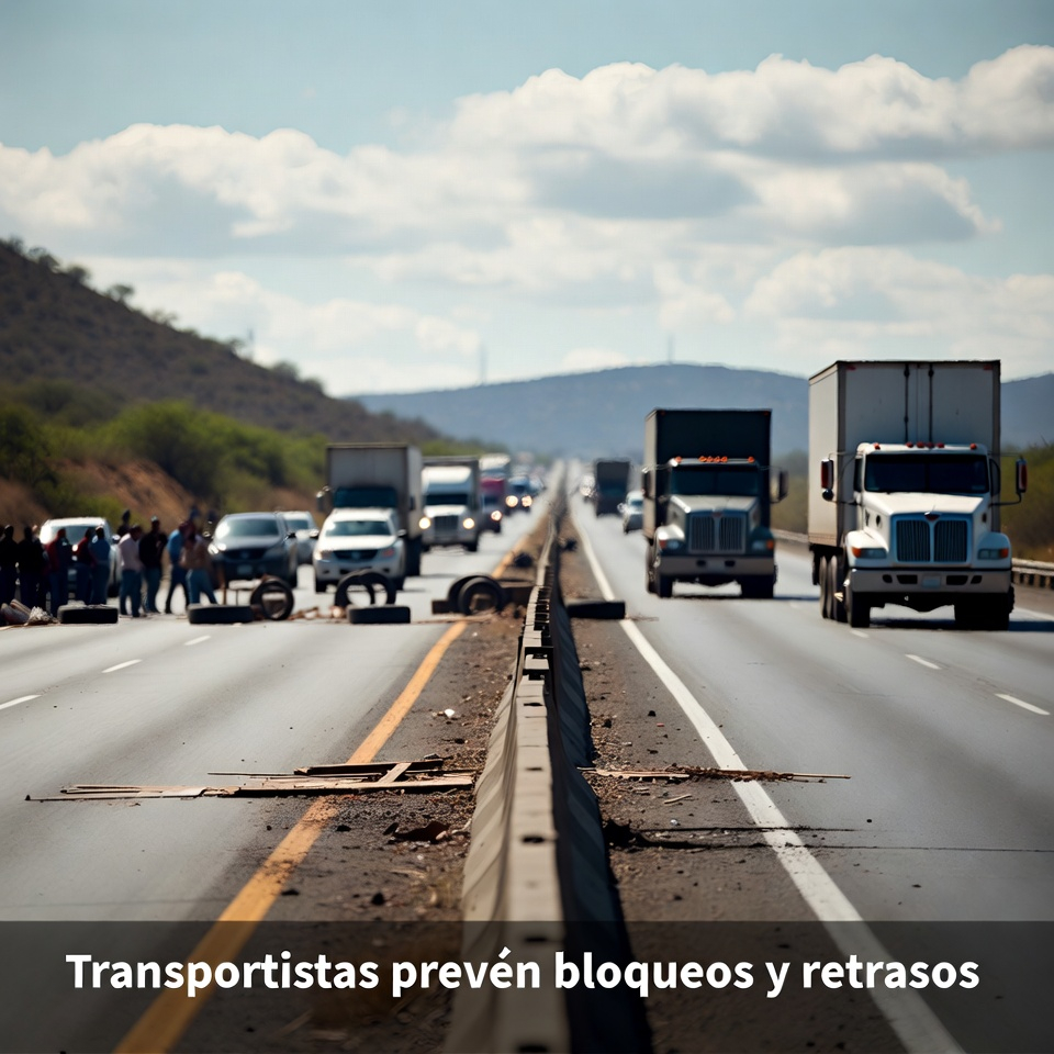 Transportistas prevén bloqueos y retrasos este lunes