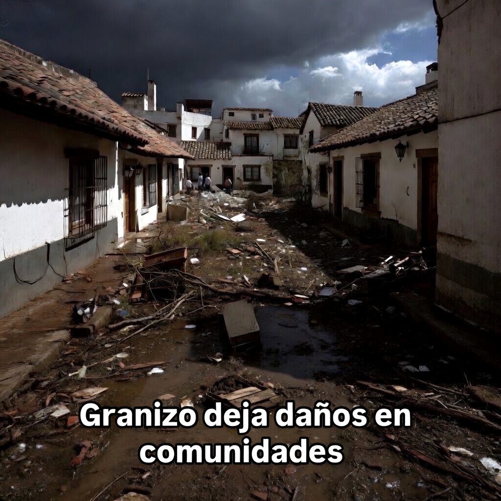 Granizo deja fuertes daños en comunidades