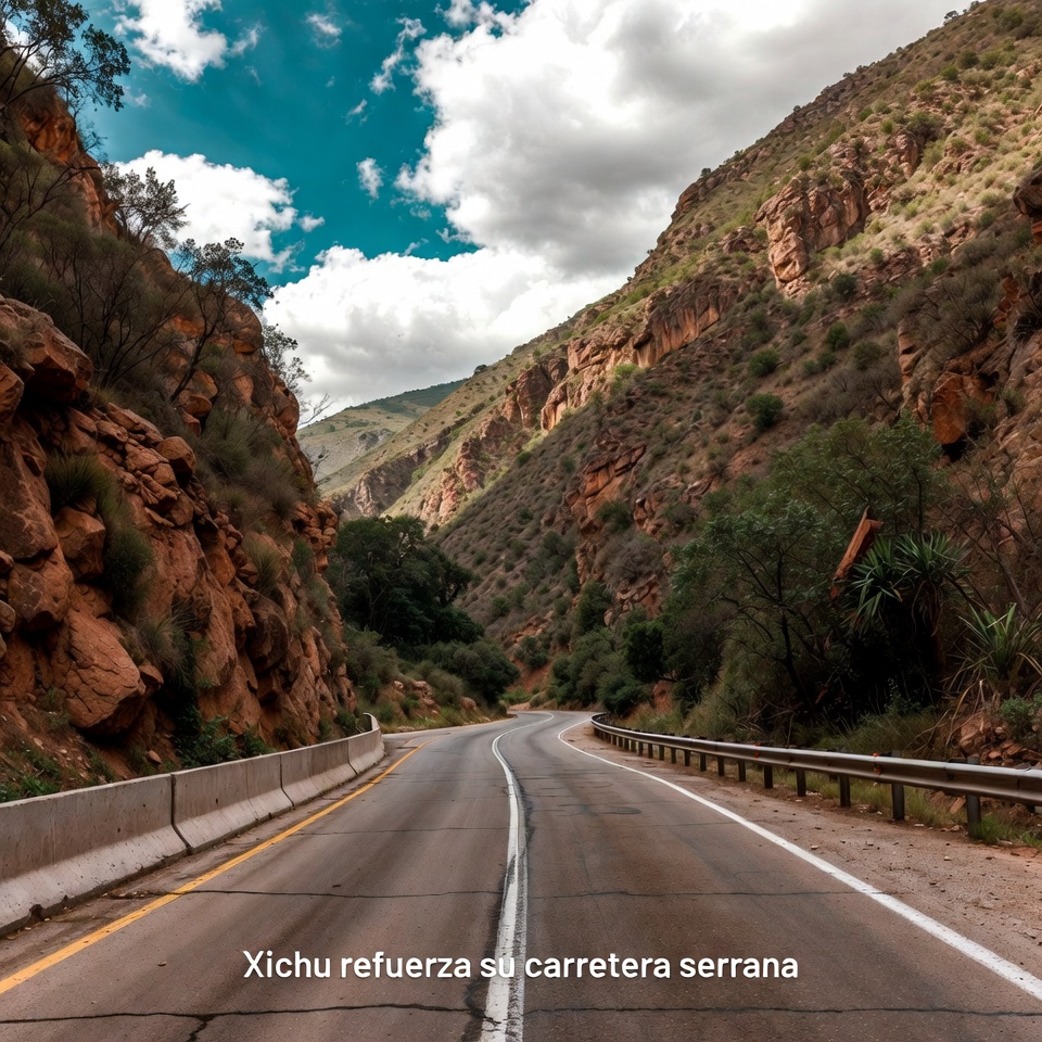 Xichu refuerza su carretera serrana
