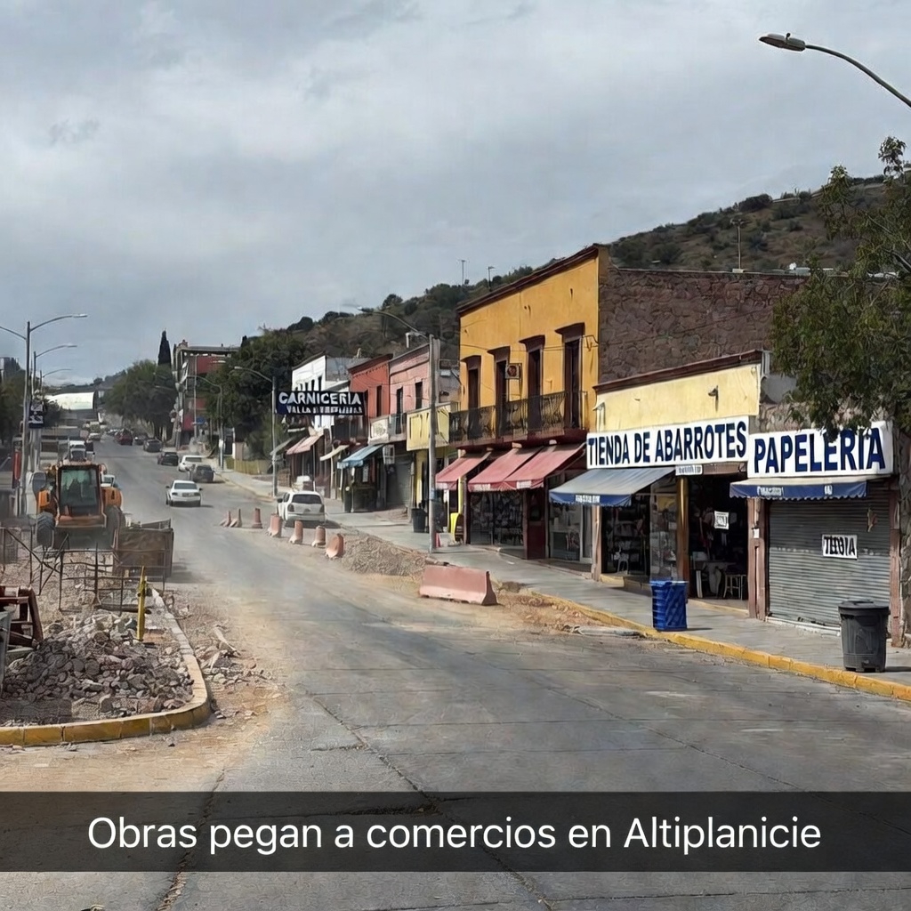 Obras pegan a comercios en Altiplanicie