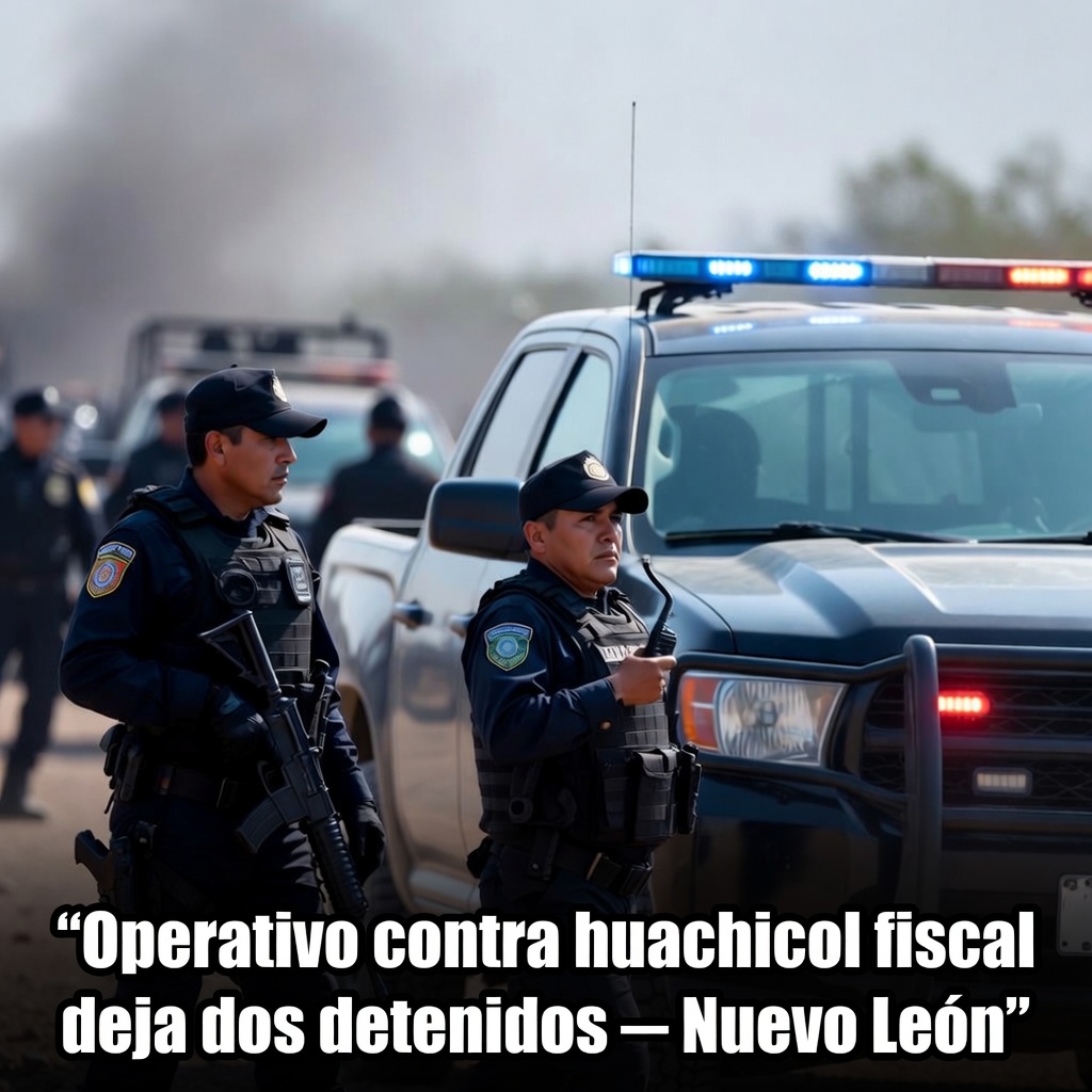 Operativo contra huachicol fiscal deja dos detenidos