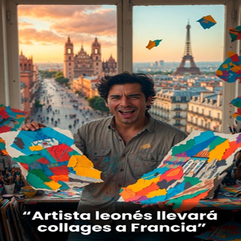 Artista leonés llevará collages a Francia
