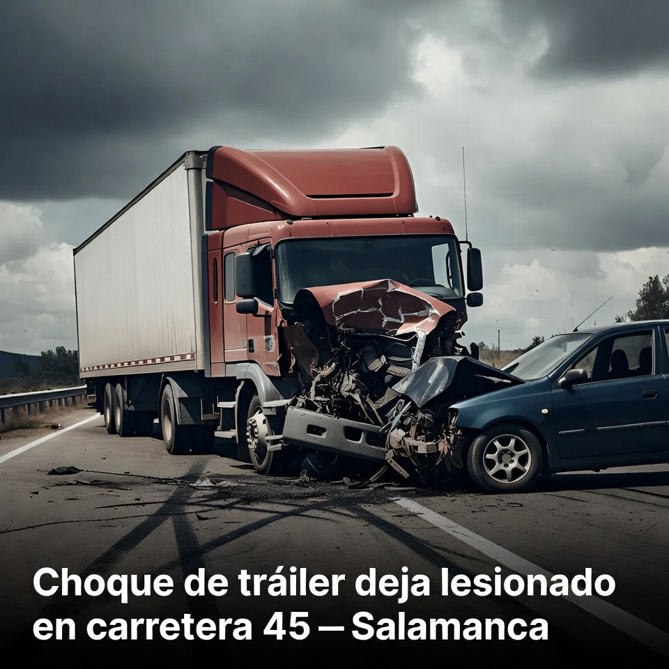 Choque de tráiler deja lesionado en carretera 45
