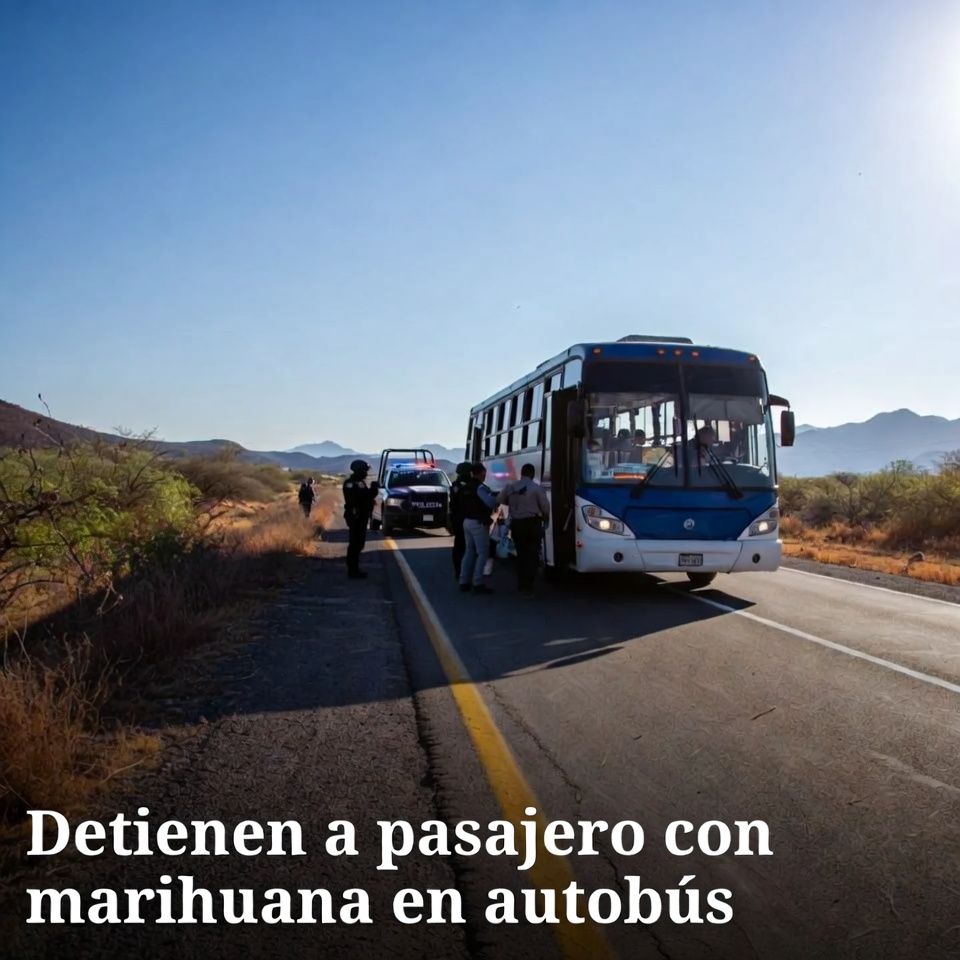 Detienen a pasajero con marihuana en autobús