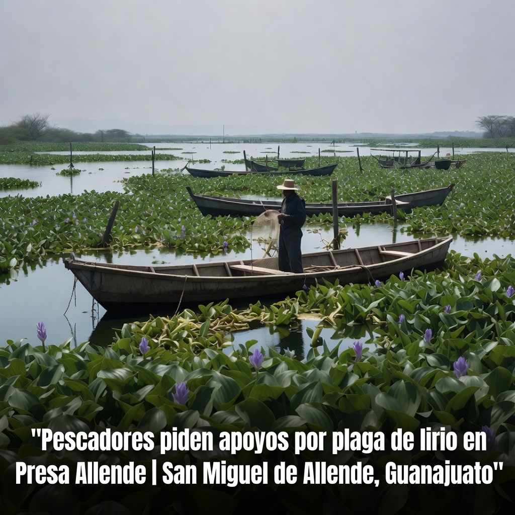 Pescadores piden apoyos por plaga de lirio en Presa Allende