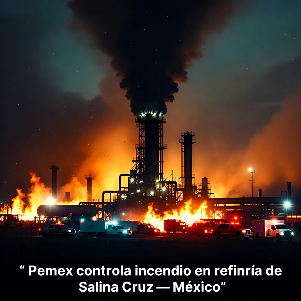 Pemex controla incendio en refinería de Salina Cruz