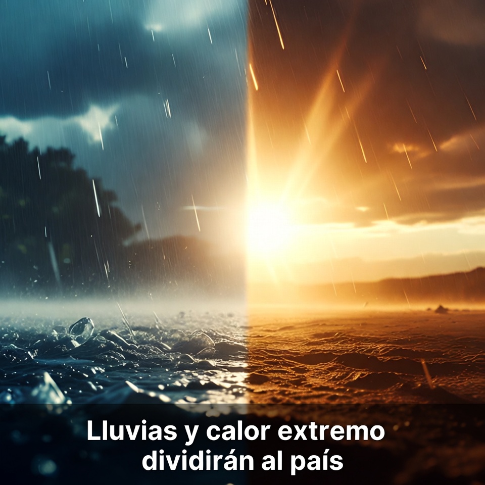 Lluvias y calor extremo dividirán al país