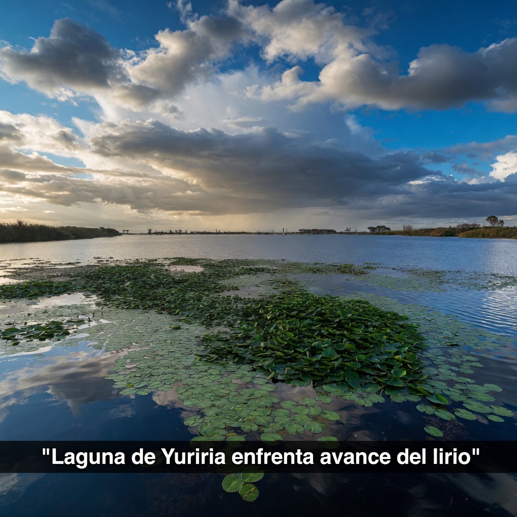 Laguna de Yuriria enfrenta avance del lirio