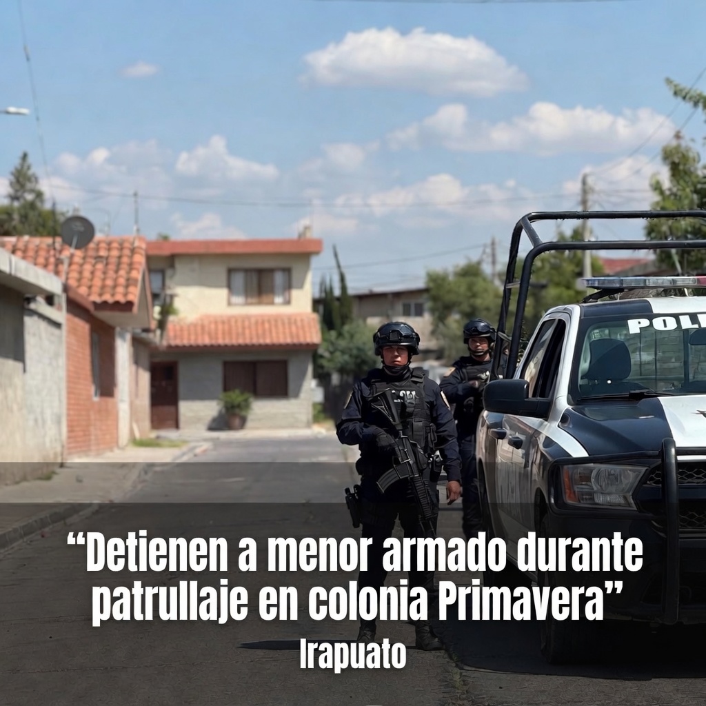 Detienen a menor armado durante patrullaje en colonia Primavera