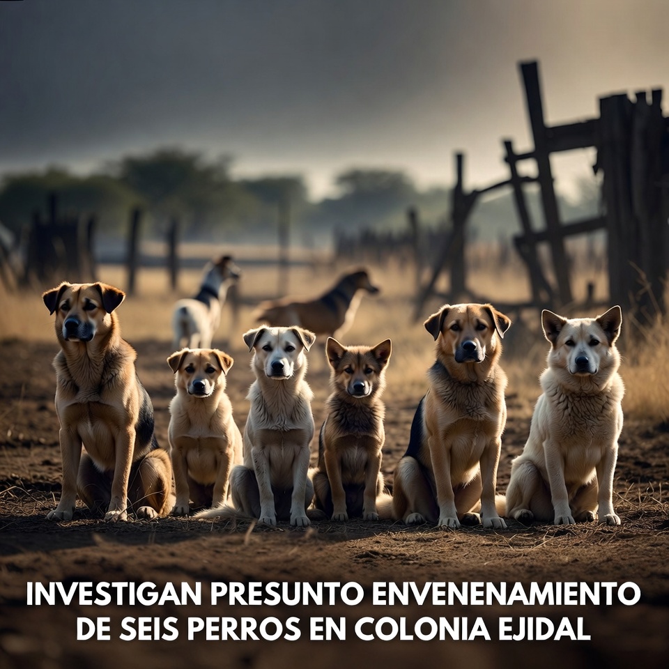 INVESTIGAN PRESUNTO ENVENENAMIENTO DE SEIS PERROS EN COLONIA EJIDAL