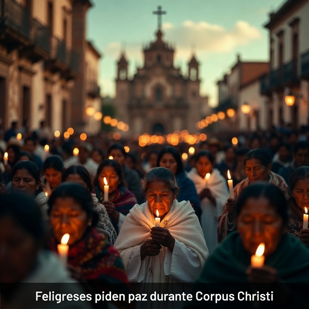 Feligreses piden paz durante Corpus Christi