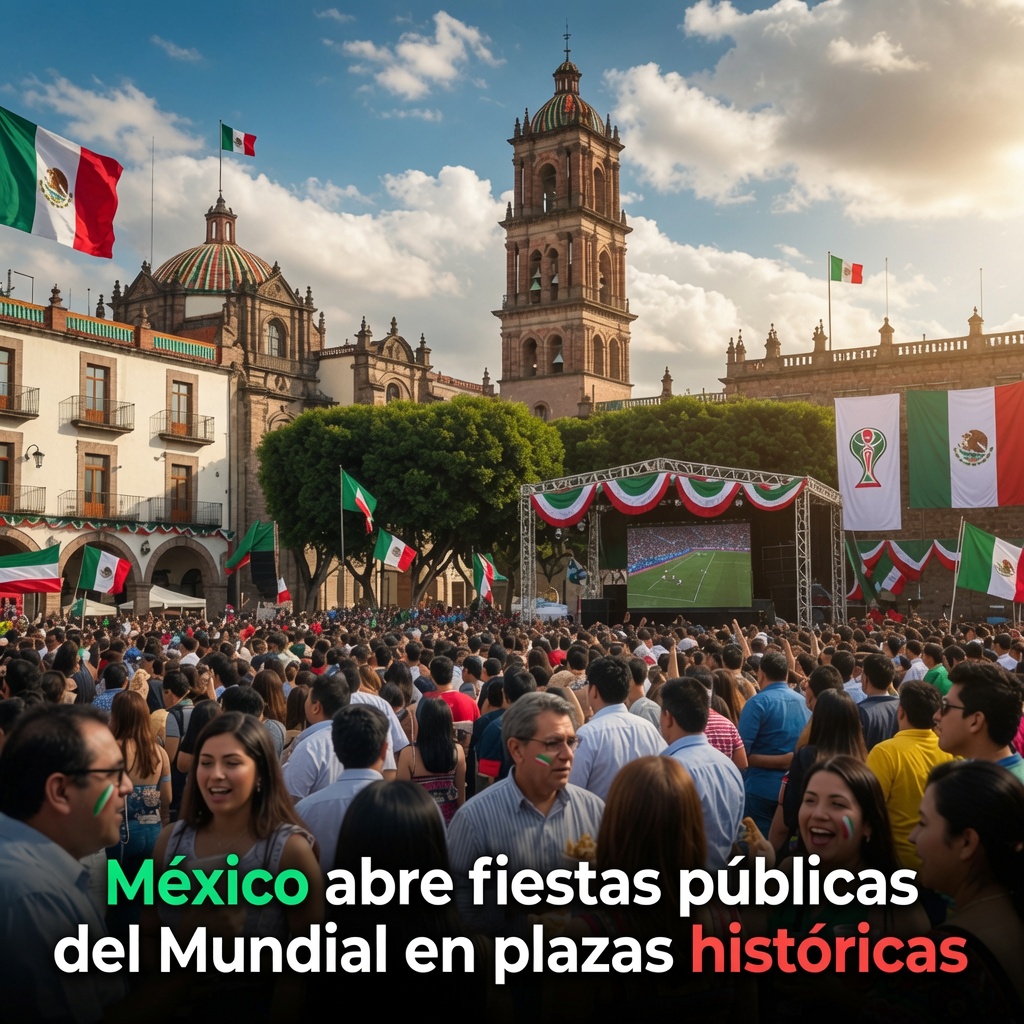 México abre fiestas públicas del Mundial en plazas históricas