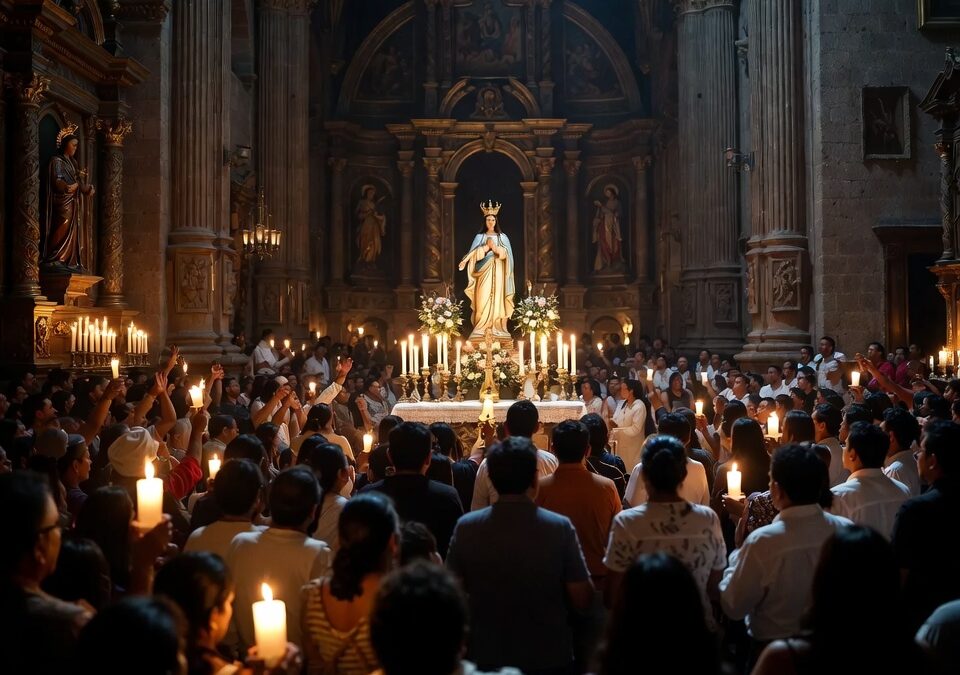 Fieles celebran coronación de la Virgen