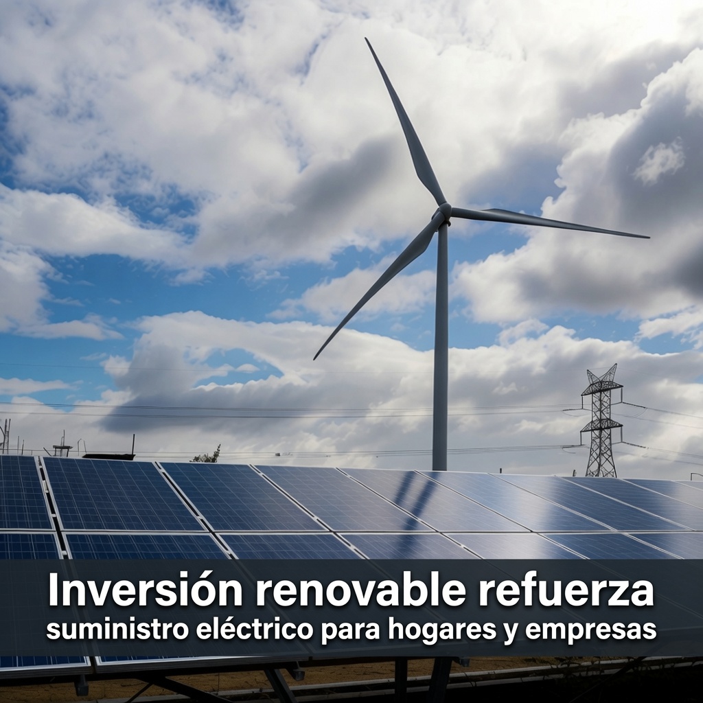 Inversión renovable refuerza suministro eléctrico nacional