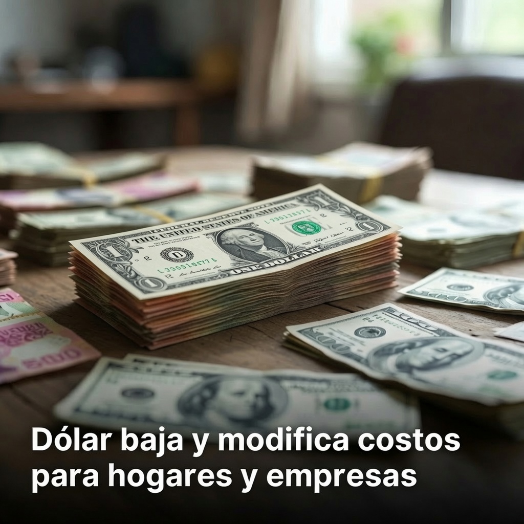 Dólar baja y modifica costos familiares y empresariales