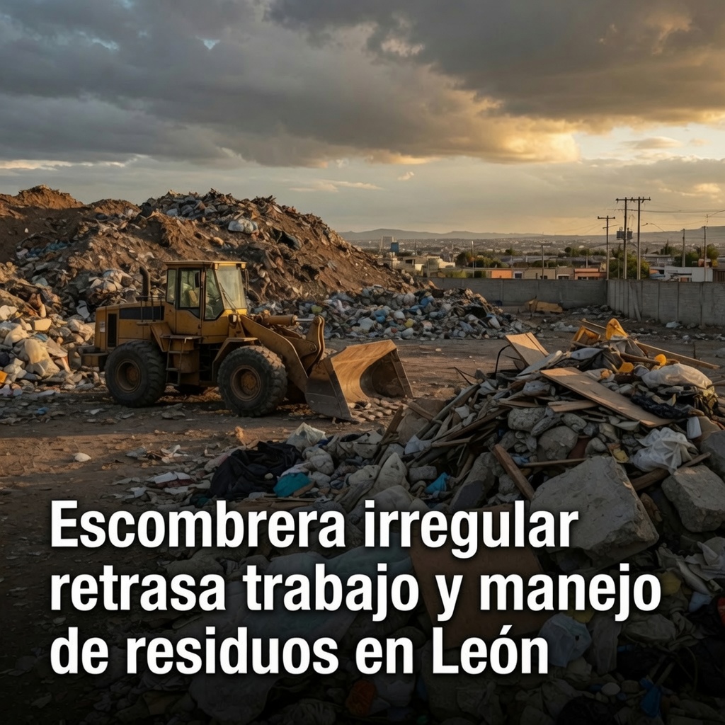 Escombrera irregular retrasa residuos y trabajo en León