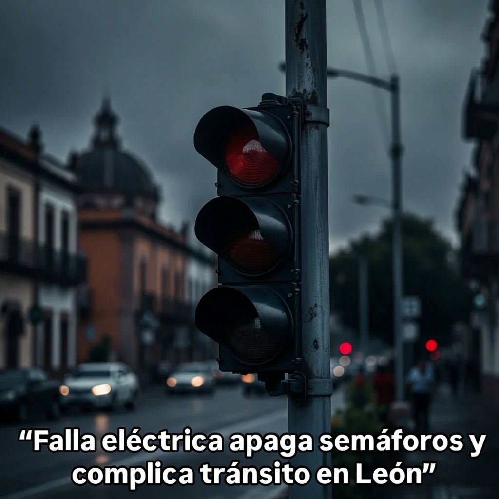 Falla eléctrica apaga semáforos y retrasa tránsito leonés
