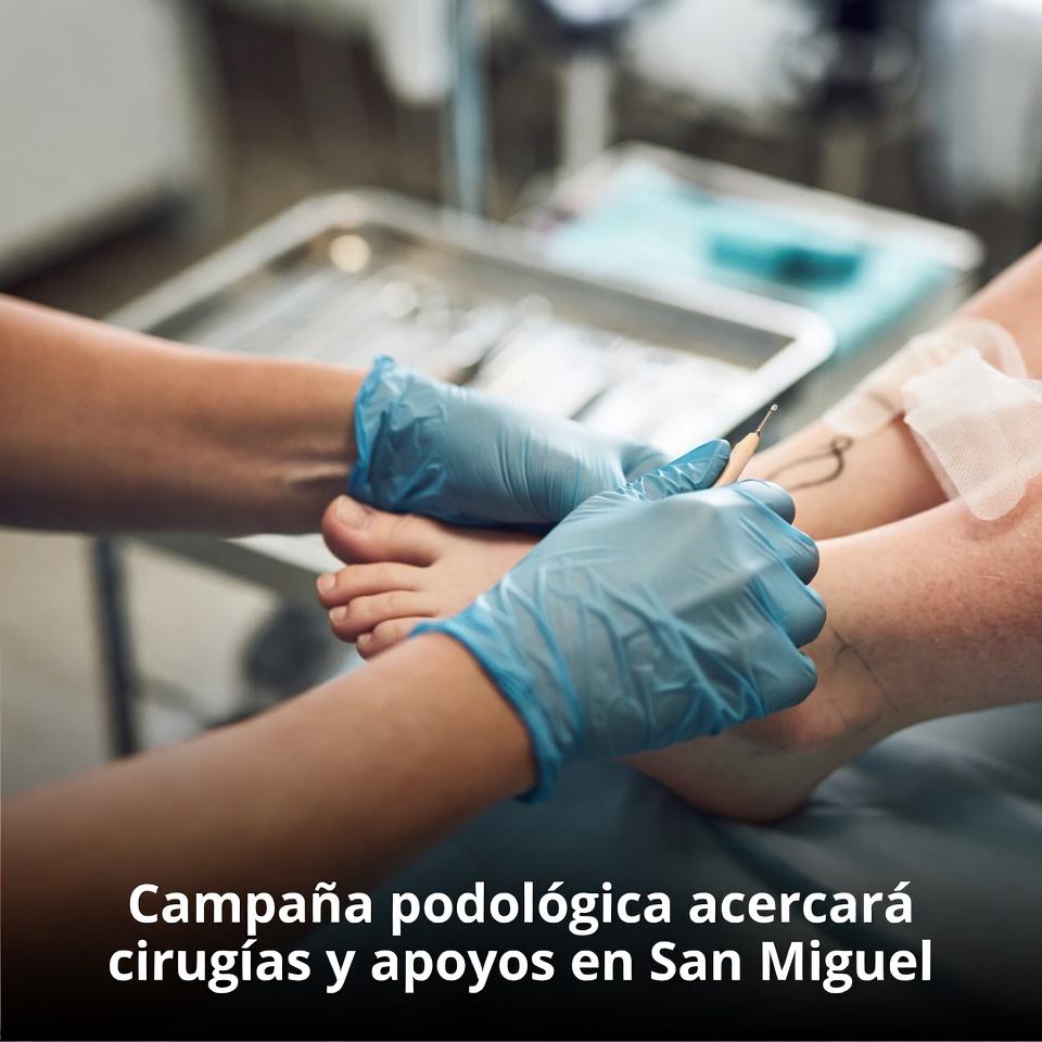 Campaña podológica acercará cirugías en San Miguel