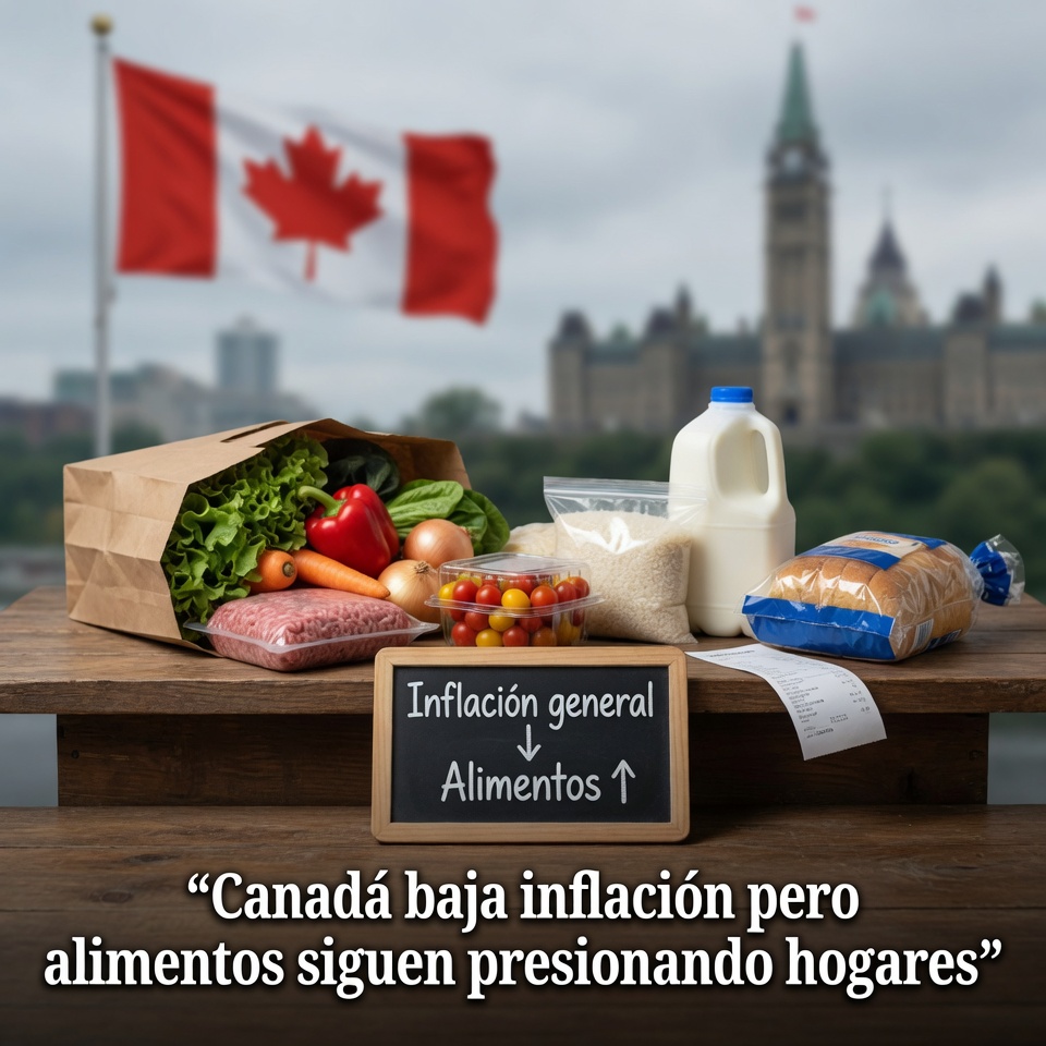 Canadá baja inflación, pero alimentos presionan hogares