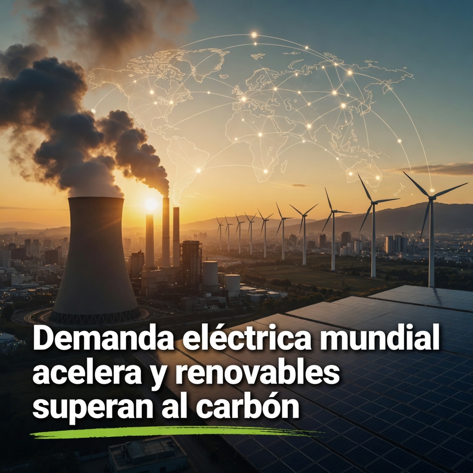 Renovables superan al carbón en demanda eléctrica global