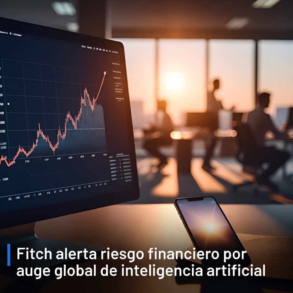 Fitch alerta riesgo financiero por auge de IA