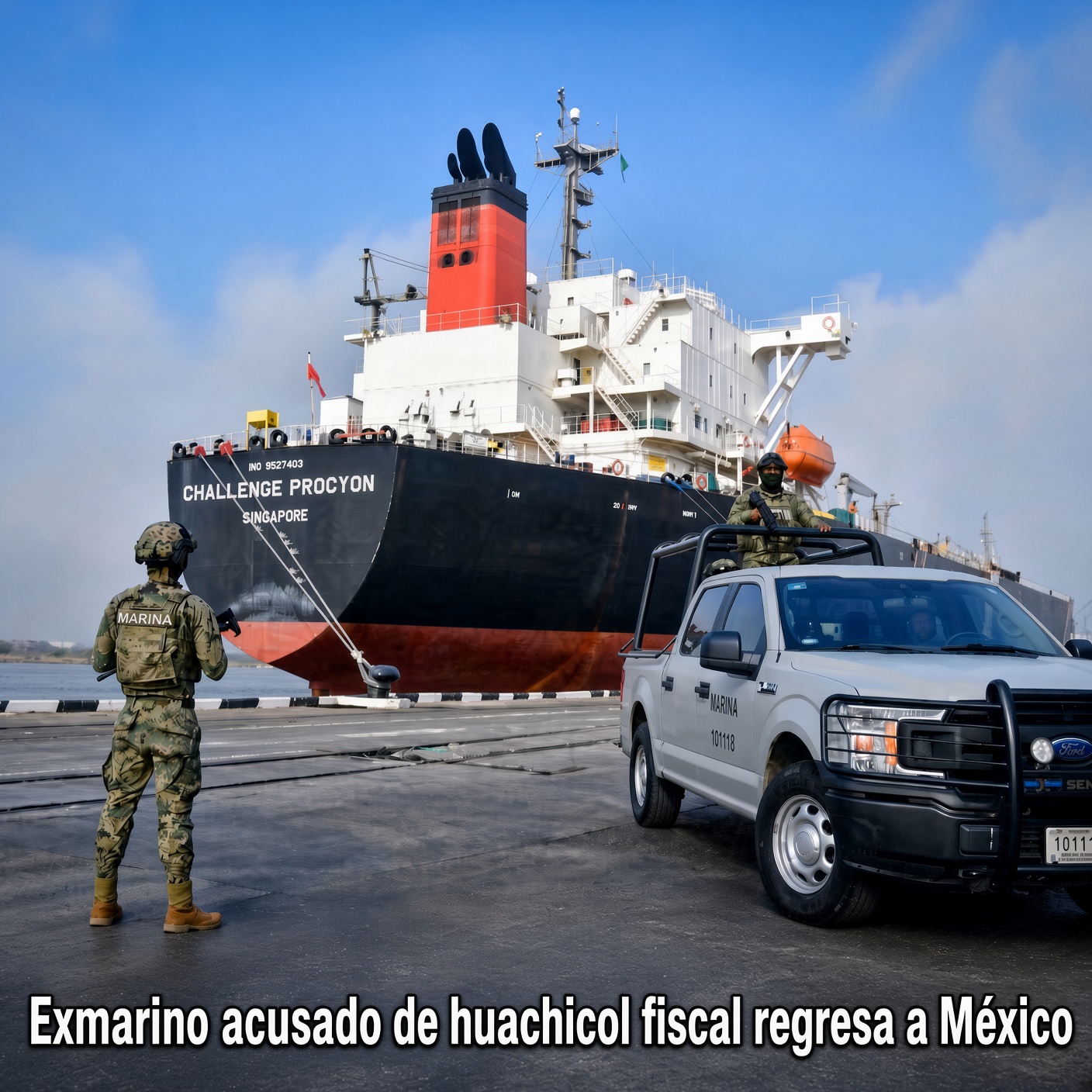 Exmarino acusado de huachicol fiscal vuelve a México