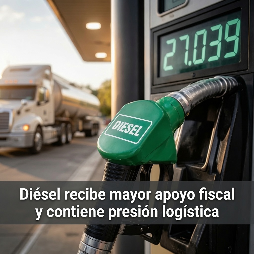Diésel recibe apoyo fiscal y contiene presión logística