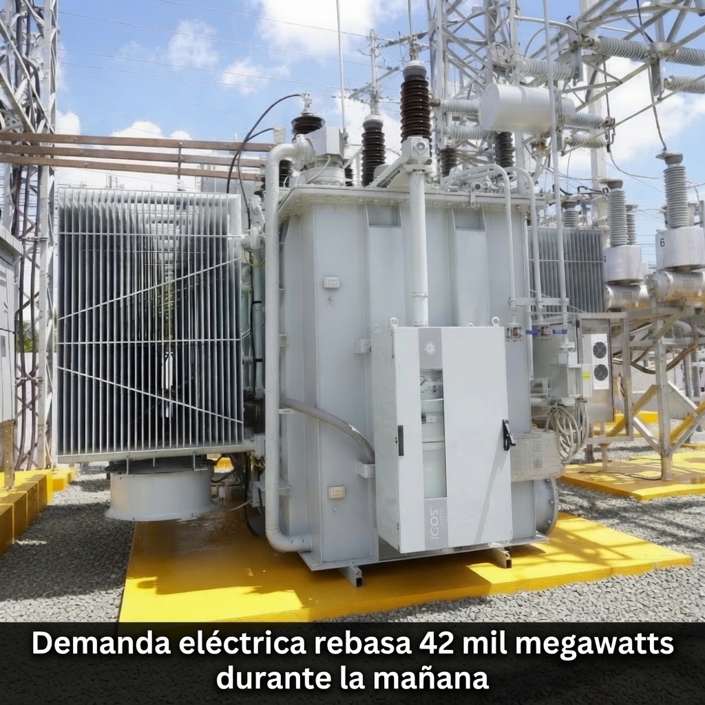 Demanda eléctrica rebasa 42 mil megawatts por la mañana