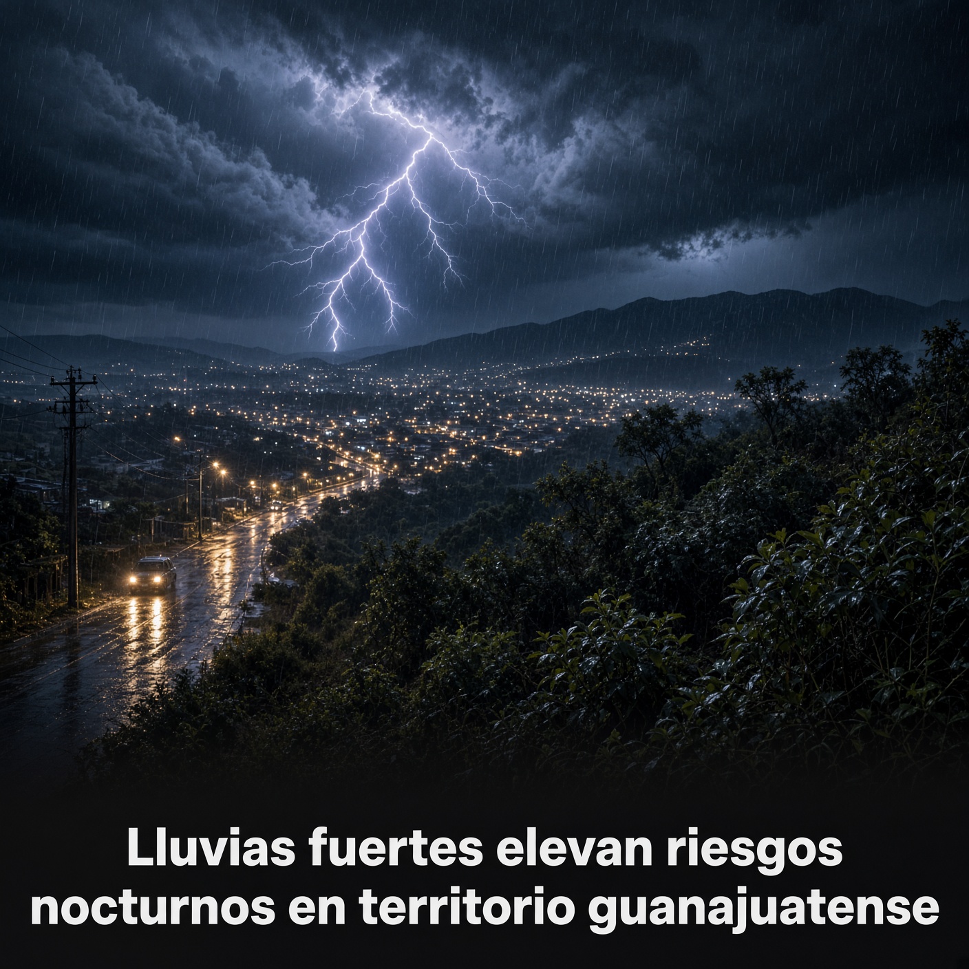 Lluvias fuertes elevan riesgos nocturnos en Guanajuato