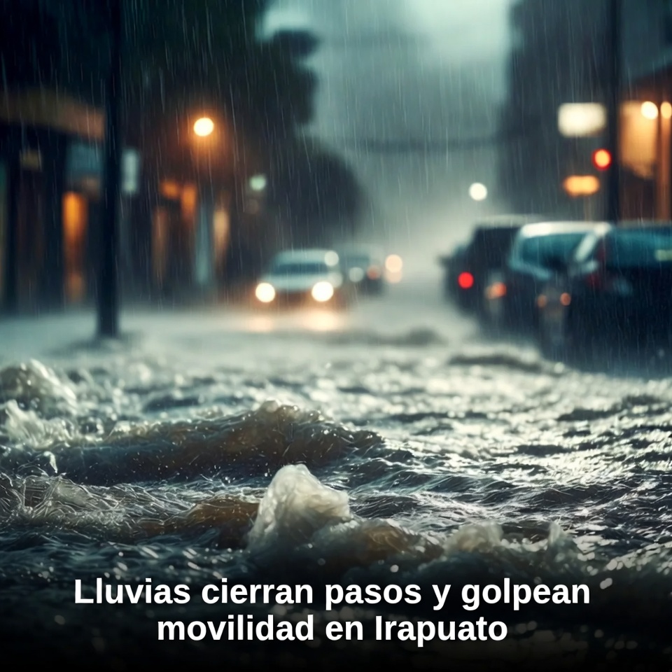 Lluvias cierran pasos y afectan movilidad en Irapuato
