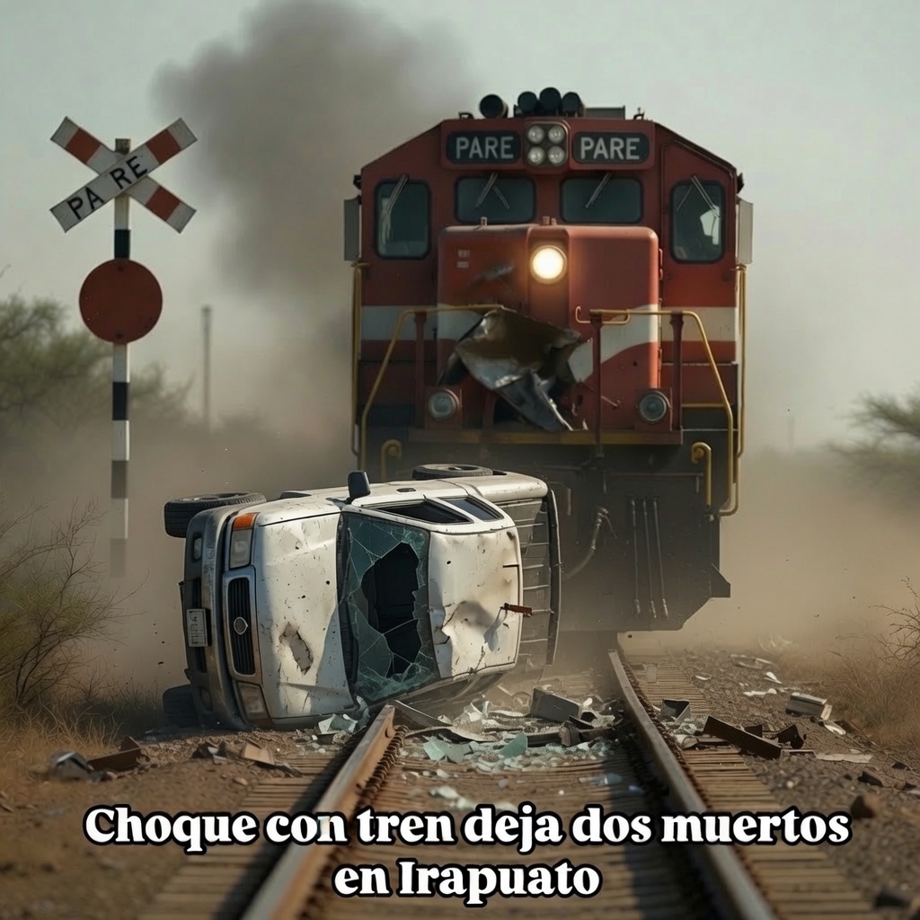 Choque con tren deja dos muertos en Irapuato