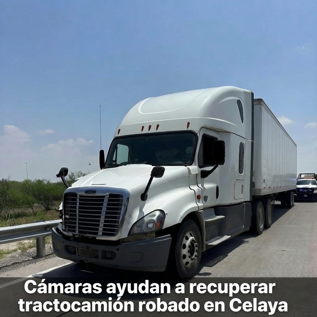 Cámaras localizan tractocamión robado en Celaya