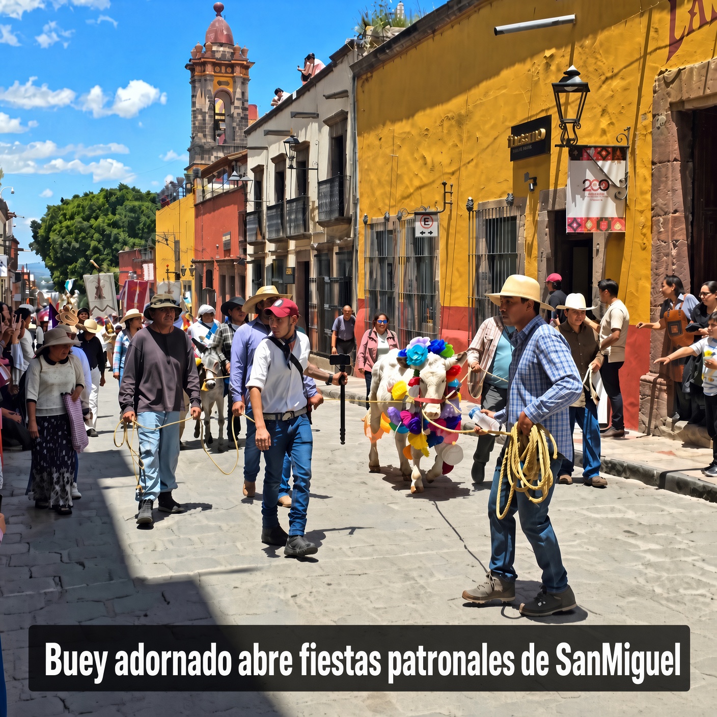 Buey adornado abre fiestas de San Miguel