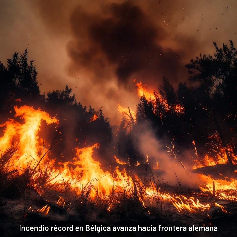 Incendio récord en Bélgica avanza hacia Alemania