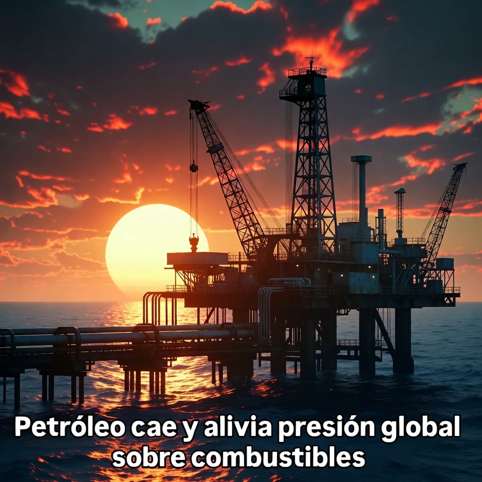 Petróleo cae y alivia presión sobre combustibles globales