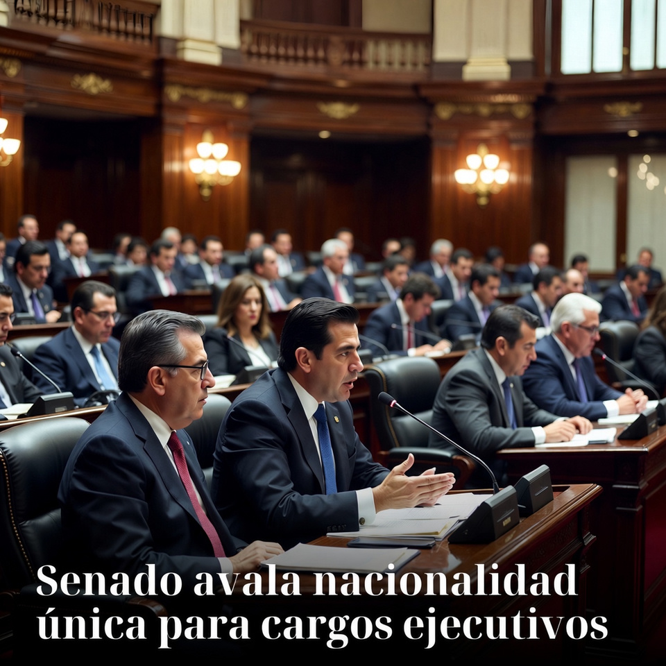 Senado avala nacionalidad única para cargos ejecutivos