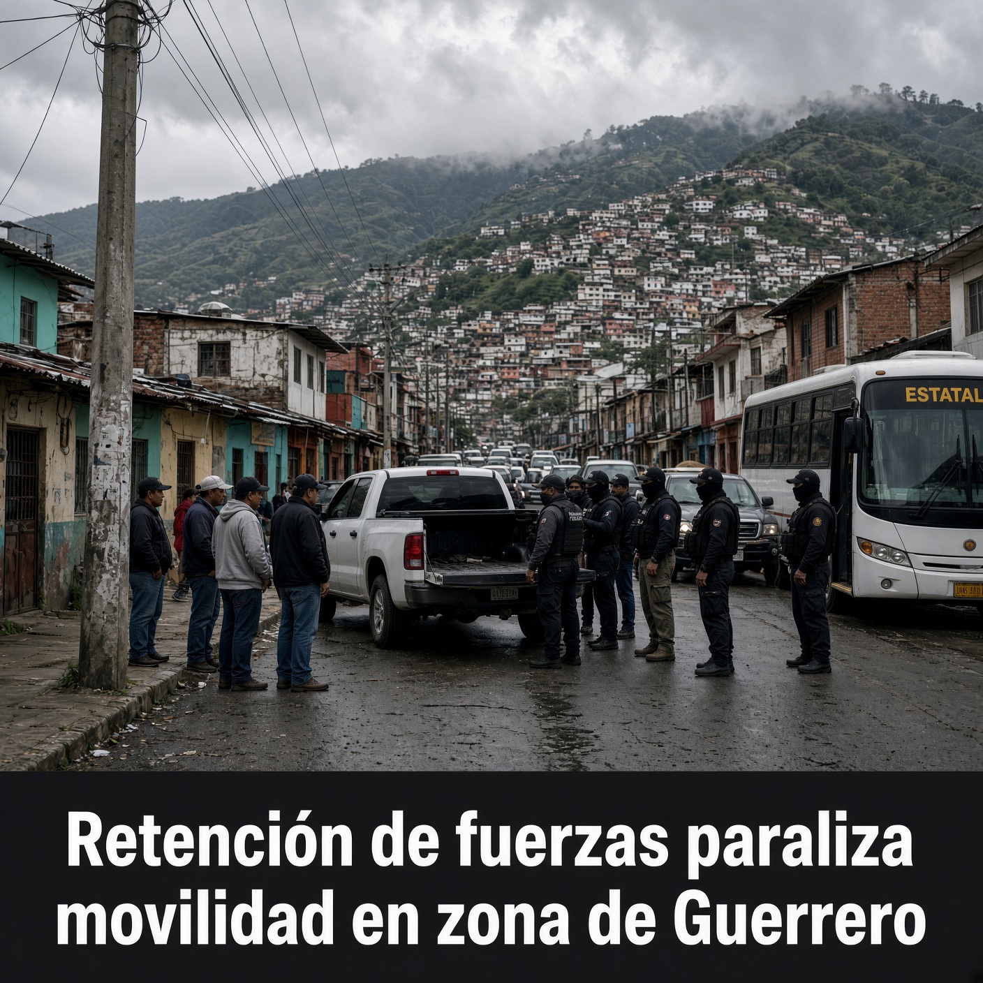 Retención de fuerzas paraliza movilidad en Guerrero