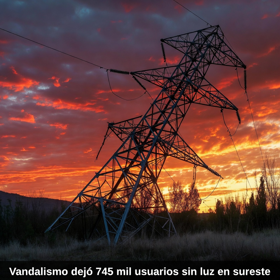 Vandalismo dejó sin luz a usuarios del sureste