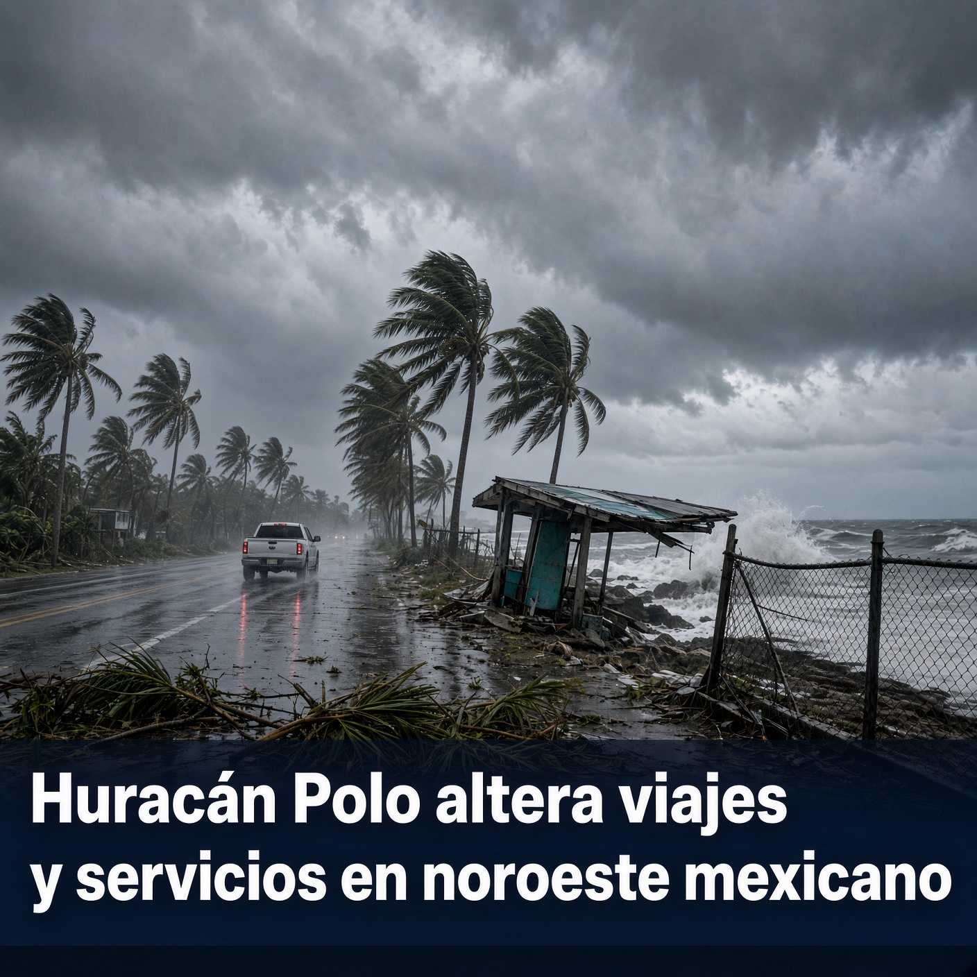 Huracán Polo altera viajes y servicios en noroeste mexicano