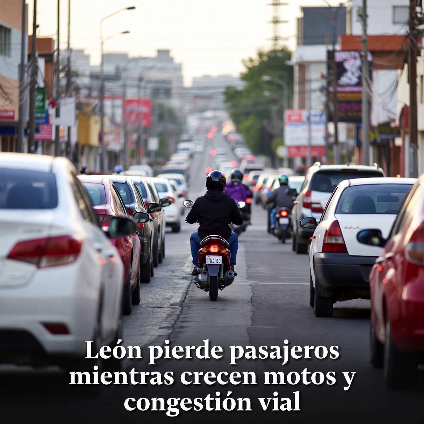 León pierde pasajeros mientras crecen motos y tráfico