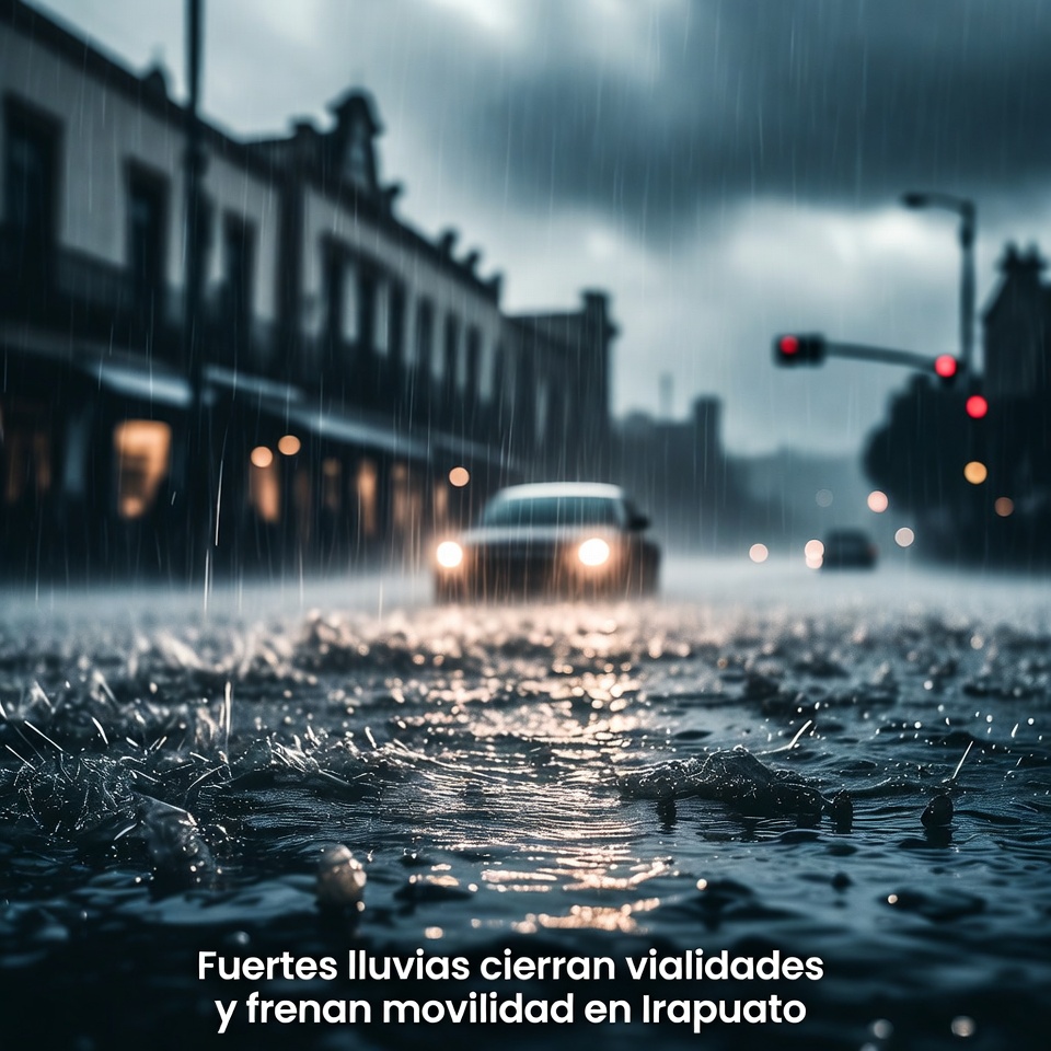 Fuertes lluvias cierran vialidades y frenan movilidad en Irapuato