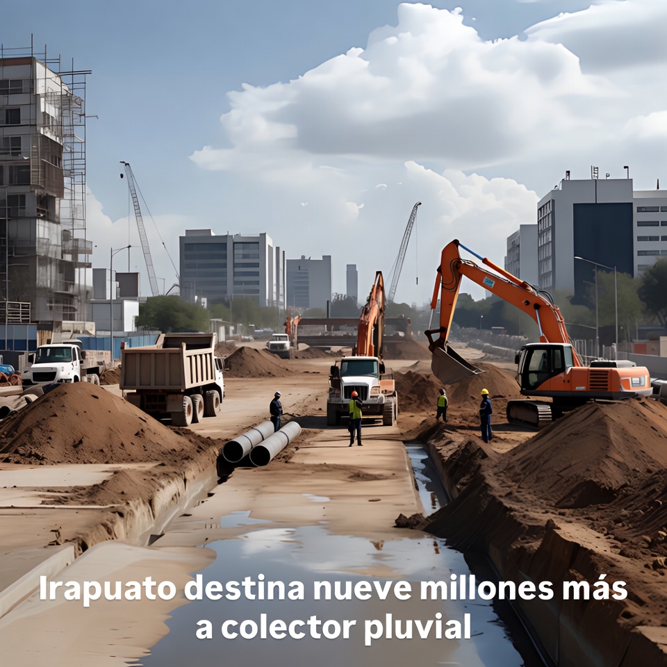 Irapuato amplía recursos para colector pluvial