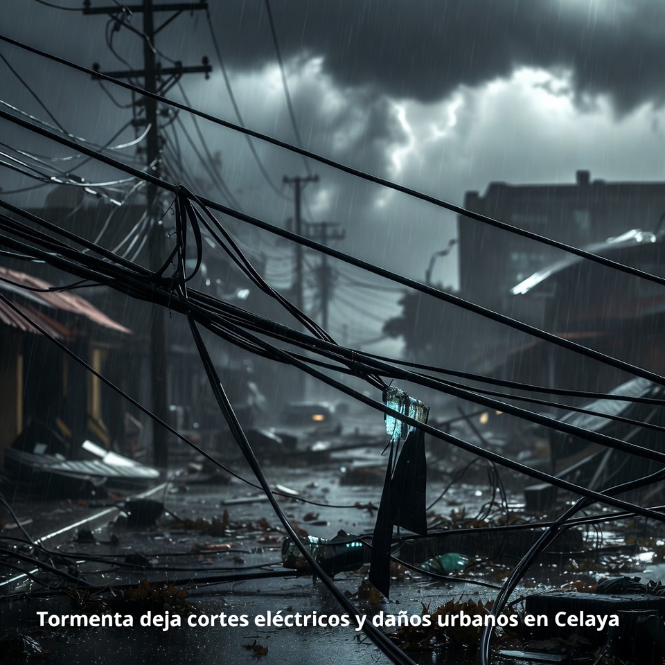 Tormenta deja daños urbanos y apagones en Celaya