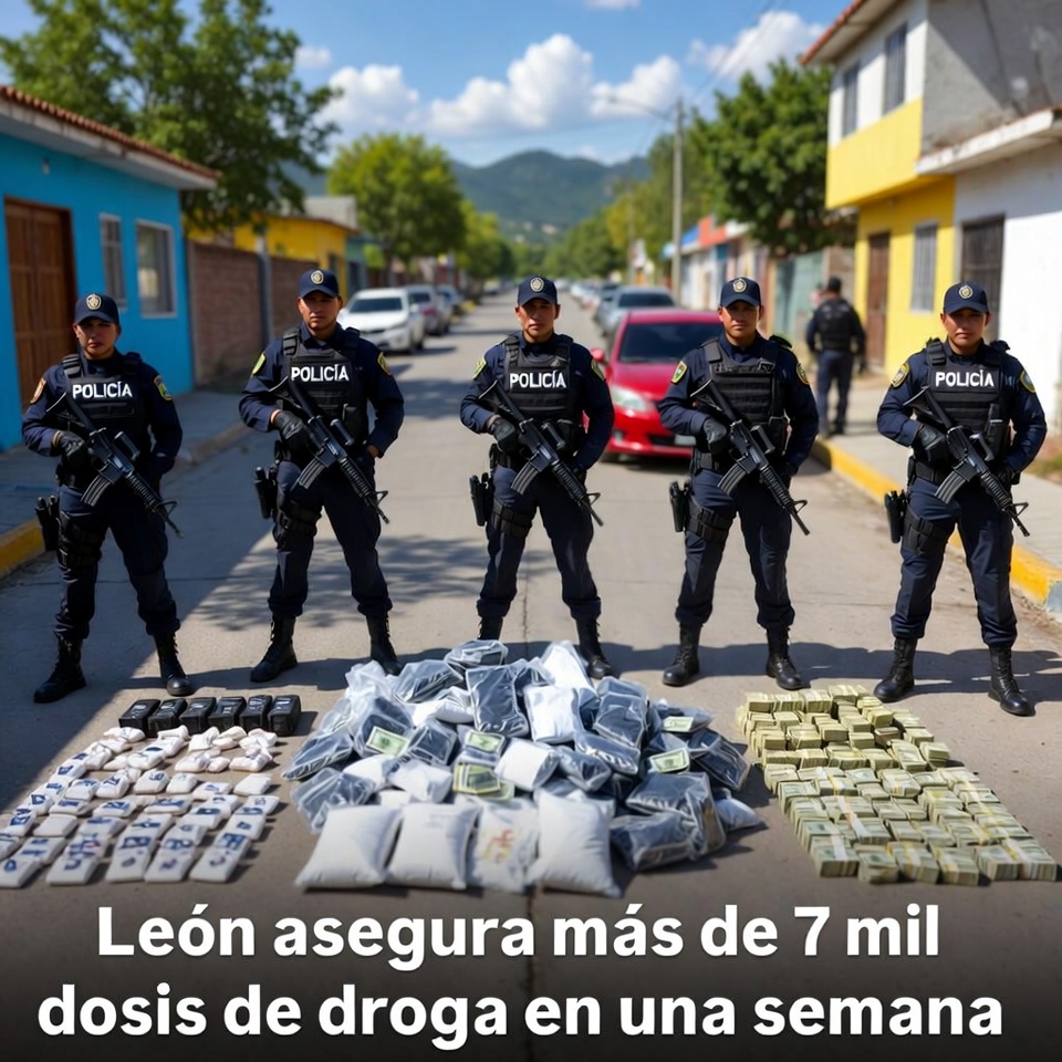 León asegura más de 7 mil dosis de droga en una semana