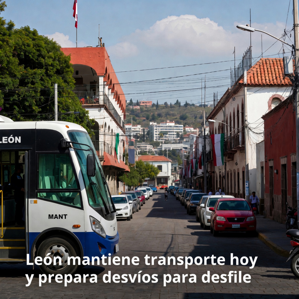 León mantiene transporte hoy y prepara desvíos para desfile