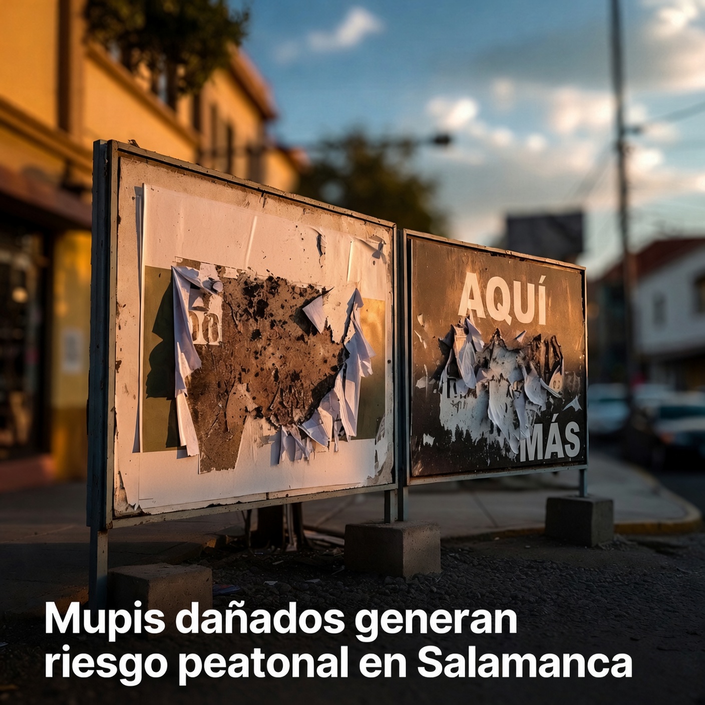 Mupis dañados generan riesgo peatonal en Salamanca